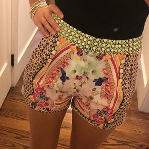 Clover canyon silk printed shorts